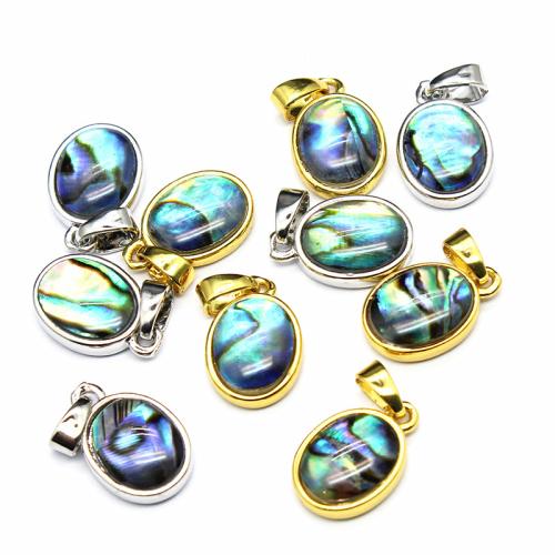 Naturlig Abalone Shell Pendler, med Messing & Zinc Alloy, du kan DIY, flere farver til valg, 9x14x4mm, Solgt af PC