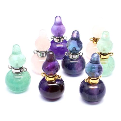 Natural Stone Perfume Bottle Pendant with Brass & Zinc Alloy DIY Sold By PC