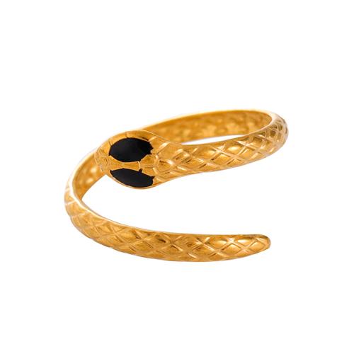 Enamel Stainless Steel Finger Ring 304 Stainless Steel Snake plated fashion jewelry & for woman Sold By PC