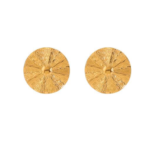 Stainless Steel Stud Earrings 304 Stainless Steel Flower plated fashion jewelry & for woman Sold By Pair