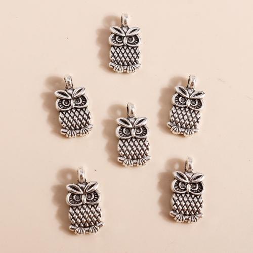 Zinc Alloy Animal Pendants Owl plated DIY Sold By Bag