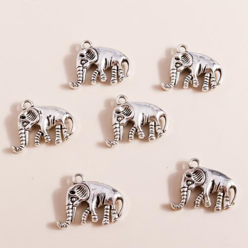 Zink Alloy Animal Hängen, Elefant, plated, DIY, 10PC/Bag, Säljs av Bag