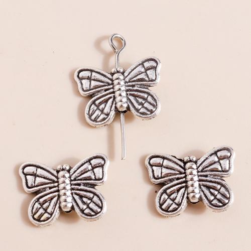 Zinc Alloy Animal Beads Butterfly plated DIY Sold By Bag