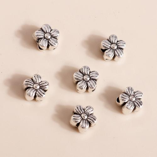 Perles fleurs en alliage de zinc, Placage, DIY, 50PC/sac, Vendu par sac