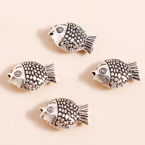 Zinc Alloy Animal Beads Fish plated DIY Sold By Bag