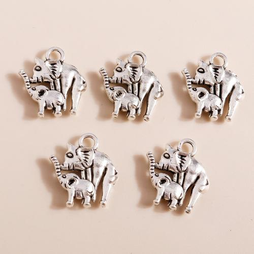 Zinc Alloy Animal Pendler, Elephant, forgyldt, du kan DIY, 20pc'er/Bag, Solgt af Bag