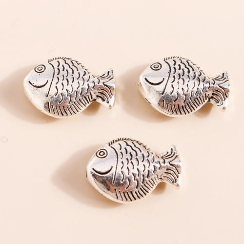 Zinc Alloy Animal Beads Fish plated DIY Sold By Bag