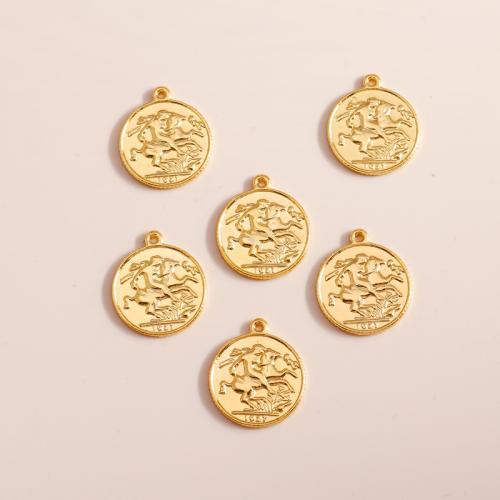 Zinc Alloy Pendants Round plated DIY Sold By Bag