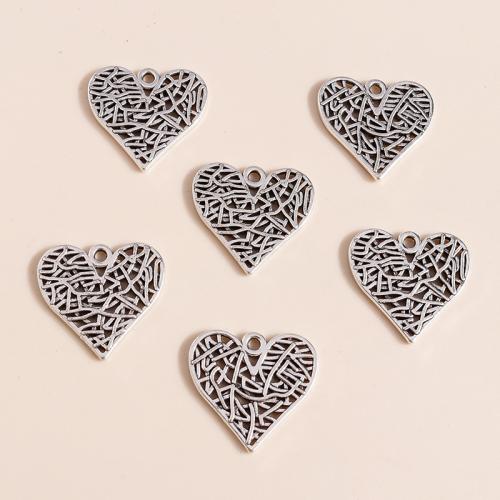 Zinc Alloy Heart Pendler, forgyldt, du kan DIY, 20pc'er/Bag, Solgt af Bag