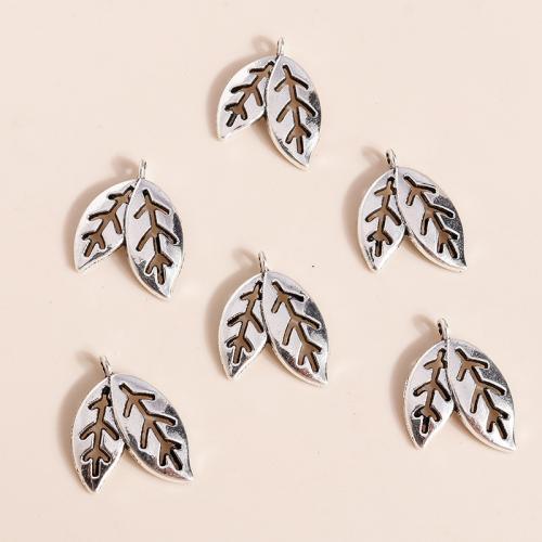 Zinklegering Leaf Hangers, Zinc Alloy, Blad, plated, DIY, 50pC's/Bag, Verkocht door Bag