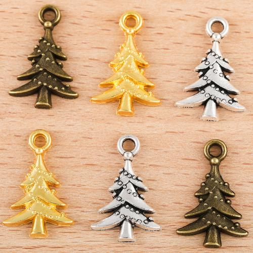 Zinc Alloy Jul Vedhæng, Tree, forgyldt, du kan DIY, flere farver til valg, 21x14mm, 100pc'er/Bag, Solgt af Bag