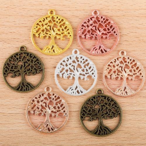 Zinc Alloy Hollow Pendler, Tree, forgyldt, du kan DIY, flere farver til valg, 28x25mm, 100pc'er/Bag, Solgt af Bag