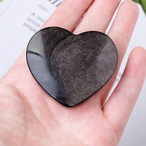 Silver + Obsidian Dekoration, Heart, Solgt af PC