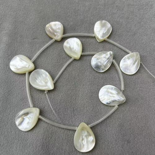 Grânulos de casca de lábio branco, White Lip Shell, Lágrima, DIY & tamanho diferente para a escolha, branco, 10PCs/Strand, vendido por Strand