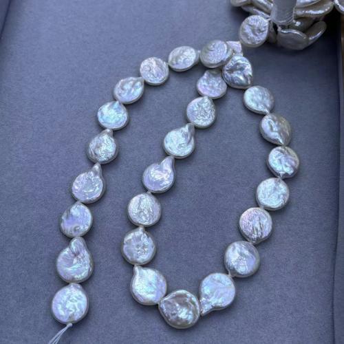 Cultured Button Freshwater Pearl Beads Coin DIY white mm Approx Sold By Strand