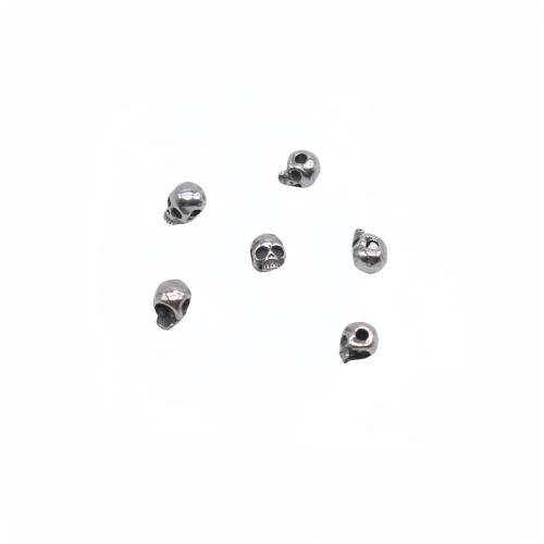 Stainless Steel Beads 304 Stainless Steel Skull plated DIY Sold By Bag