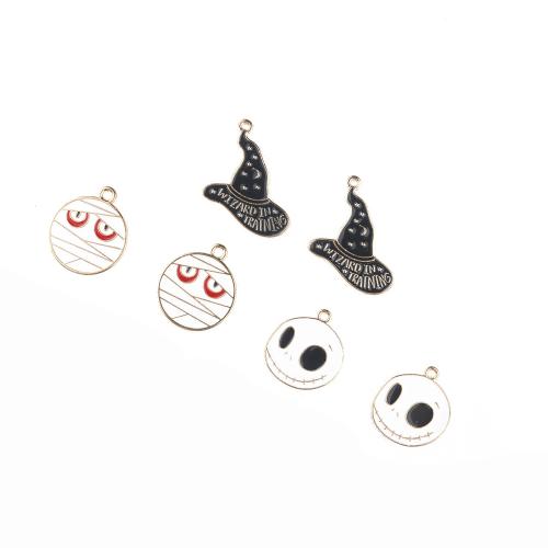 Zinc Alloy Enamel Pendants gold color plated DIY Sold By Bag