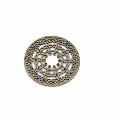 Zinc Alloy Pendants Round plated DIY & hollow Sold By Bag