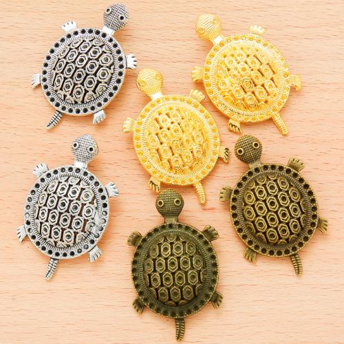 Zinc Alloy Animal Pendler, Turtle, forgyldt, du kan DIY, flere farver til valg, 52x31mm, 100pc'er/Bag, Solgt af Bag