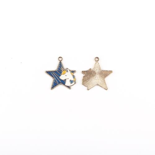 Zinc Alloy Enamel Pendants gold color plated DIY Sold By Bag