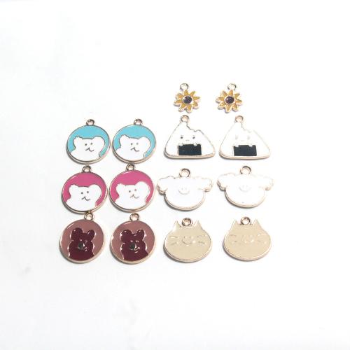 Zinc Alloy Enamel Pendants gold color plated DIY Sold By Bag