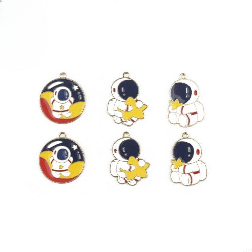 Zinc Alloy Enamel Pendants gold color plated DIY Sold By Bag