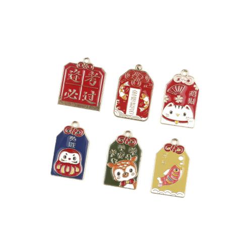 Zinc Alloy Christmas Pendants gold color plated DIY & enamel Sold By Bag