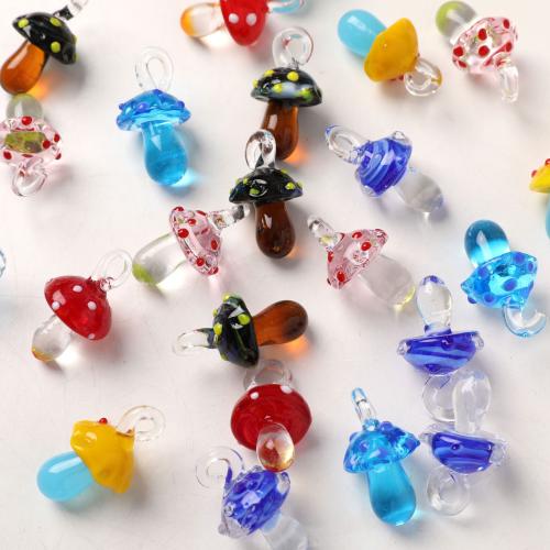 Planten Lampwork Hangers, paddestoel, DIY, meer kleuren voor de keuze, 28x16mm, Verkocht door PC