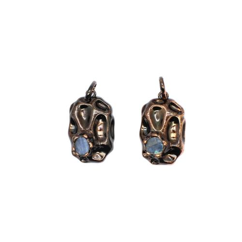 Brass Jewelry Pendants with Kyanite & Zinc Alloy plated DIY mixed colors nickel lead & cadmium free Sold By PC