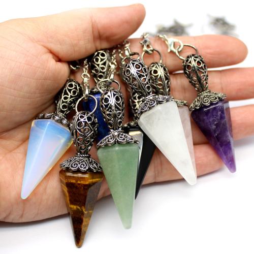 Natural Stone Pendulum with Brass & Zinc Alloy nickel lead & cadmium free Length 28 cm Sold By PC