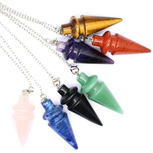 Natural Stone Pendulum with Brass & Zinc Alloy fashion jewelry Length 23 cm Sold By PC