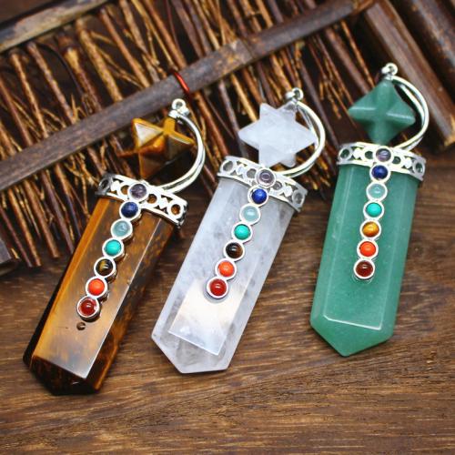 Gemstone Pendants Jewelry Natural Stone with Brass & Zinc Alloy DIY Sold By PC