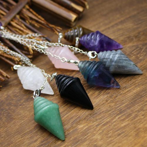 Natural Stone Pendulum with Brass & Zinc Alloy fashion jewelry Length 24 cm Sold By PC