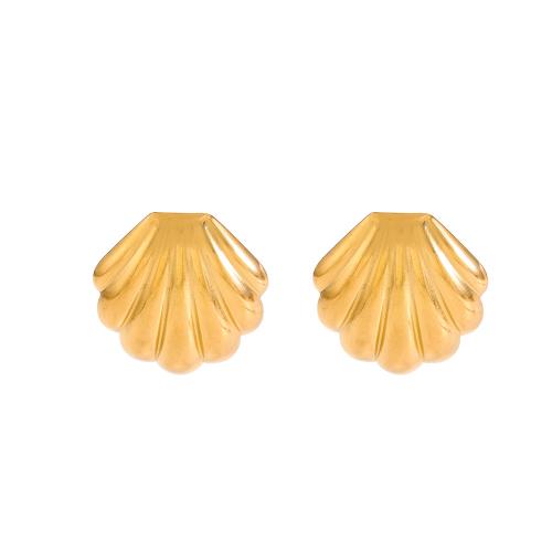 Stainless Steel Stud Earrings 304 Stainless Steel Shell plated fashion jewelry & for woman Sold By Pair