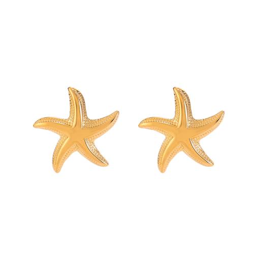 Stainless Steel Stud Earrings 304 Stainless Steel Starfish plated fashion jewelry & for woman Sold By Pair