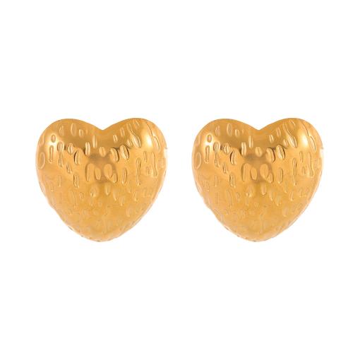 Stainless Steel Stud Earrings 304 Stainless Steel Heart plated fashion jewelry & for woman Sold By Pair