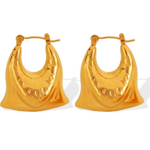 Stainless Steel Lever Back Earring 304 Stainless Steel Handbag 18K gold plated fashion jewelry & for woman Sold By Pair