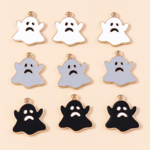 Fashion Halloween vedhæng, Zinc Alloy, spøgelse, forgyldt, du kan DIY & emalje, flere farver til valg, 10pc'er/Bag, Solgt af Bag