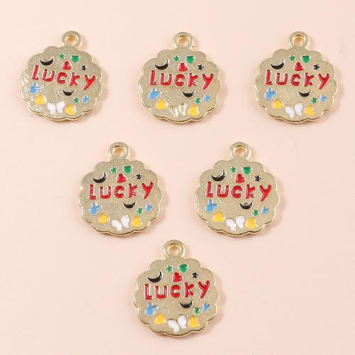 Zinc Alloy émail Pendants, alliage de zinc, Placage, DIY, 10PC/sac, Vendu par sac