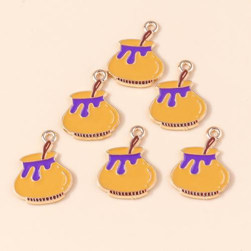 Zinc Alloy Enamel Pendants Pot plated Halloween Design & DIY Sold By Bag