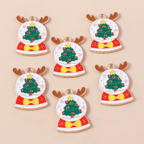 Zinc Alloy Christmas Pendants plated Christmas Design & DIY & enamel Sold By Bag