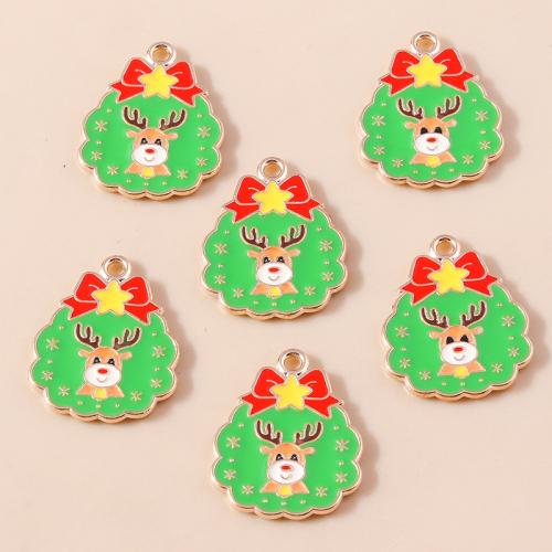 Zinc Alloy Christmas Pendants Christmas Reindeer plated Christmas Design & DIY & enamel Sold By Bag