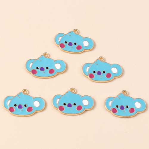 Zinc Alloy émail Pendants, alliage de zinc, Koala, Placage, DIY, 10PC/sac, Vendu par sac