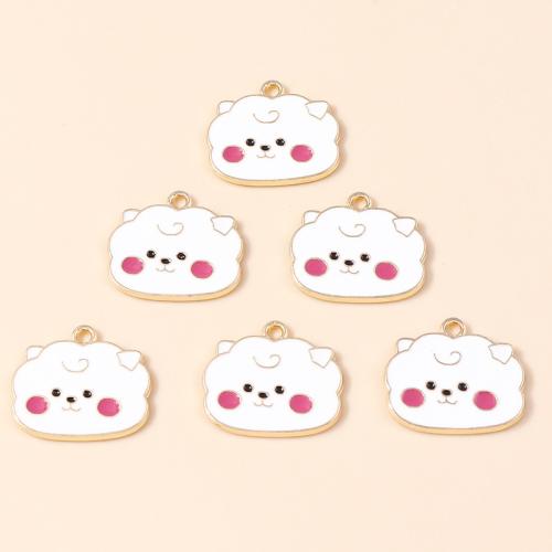 Zinc Alloy Enamel Pendants Sheep plated DIY Sold By Bag