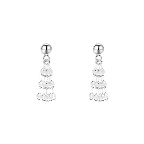 925 Sterling Sølv Tassel Earring, mode smykker & for kvinde, flere farver til valg, 20mm, Solgt af par