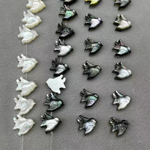 Natural Sea Shell Beads, Conchiglia bianca, with Nero-Lip-Shell, rondine, DIY, nessuno, 12.50x13mm, Venduto da PC