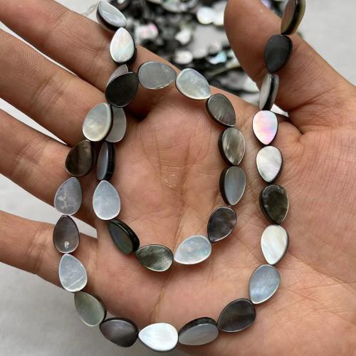 Natural Seashell Beads Teardrop DIY black Sold By Strand