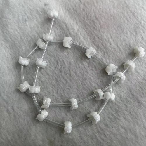 Natural Seashell Beads Shell Flower DIY white Sold By PC