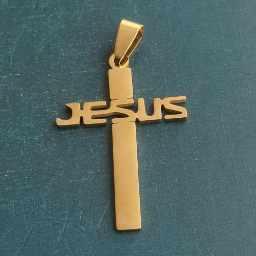 Stainless Steel Cross Pendants Titanium Steel polished DIY Sold By Bag