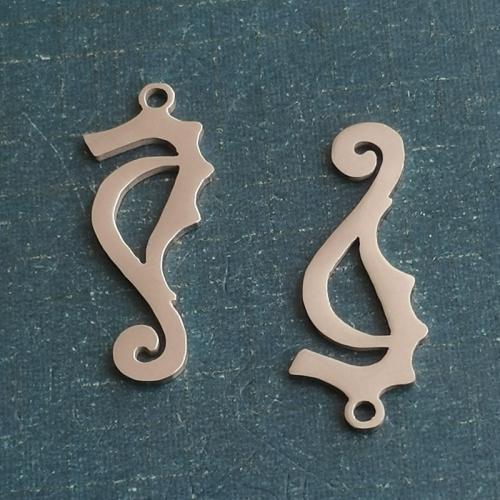 Titanium Steel Pendants Seahorse plated DIY Sold By Bag